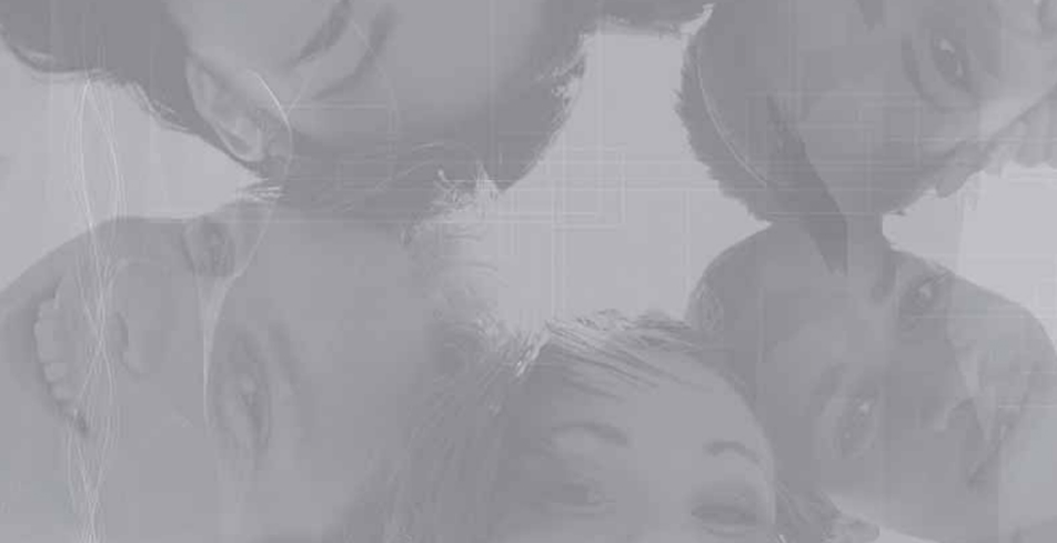 Composición con varios rostros juveniles superpuestos, mirando hacia la cámara.